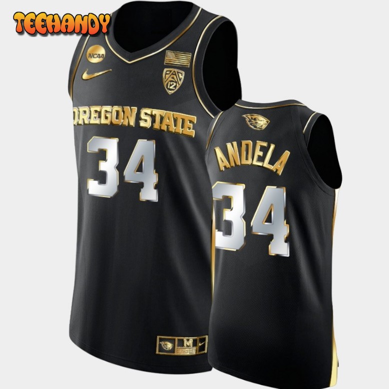 Men’s Oregon State Beavers Rodrigue Andela Black College Jersey