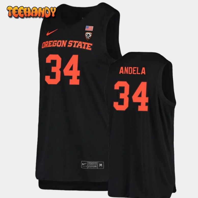 Men’s Oregon State Beavers Rodrigue Andela Black Jersey