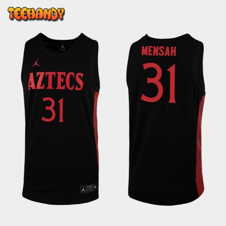 Men’s San Diego State Aztecs Nathan Mensah Black Replica College Jersey