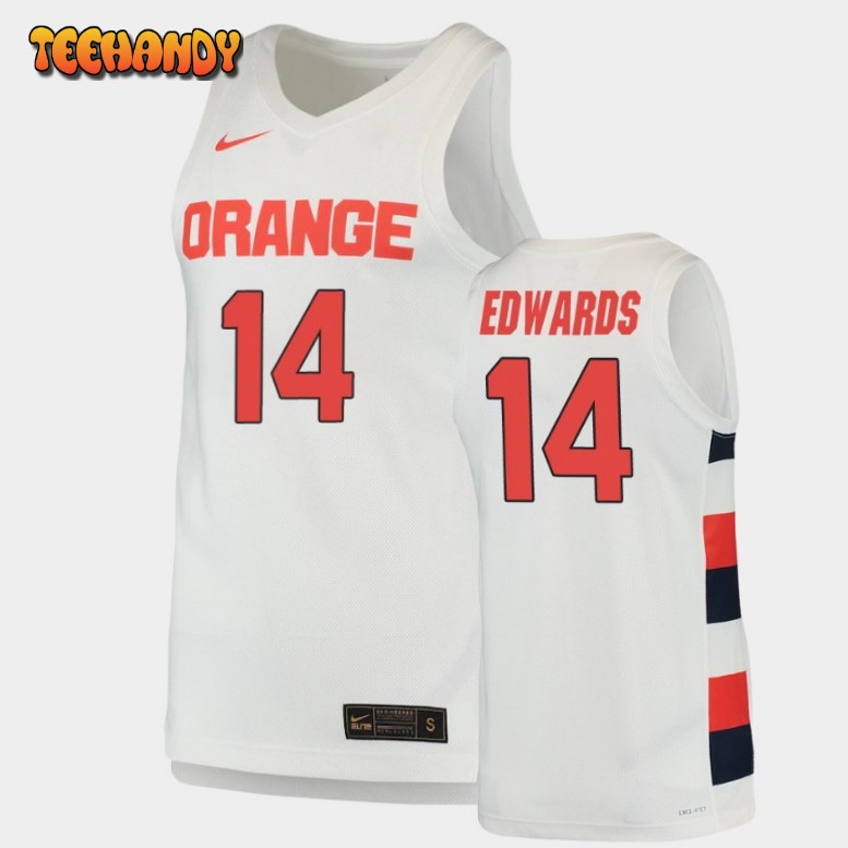 Men’s Syracuse Orange Jesse Edwards White Replica Basketball Jersey