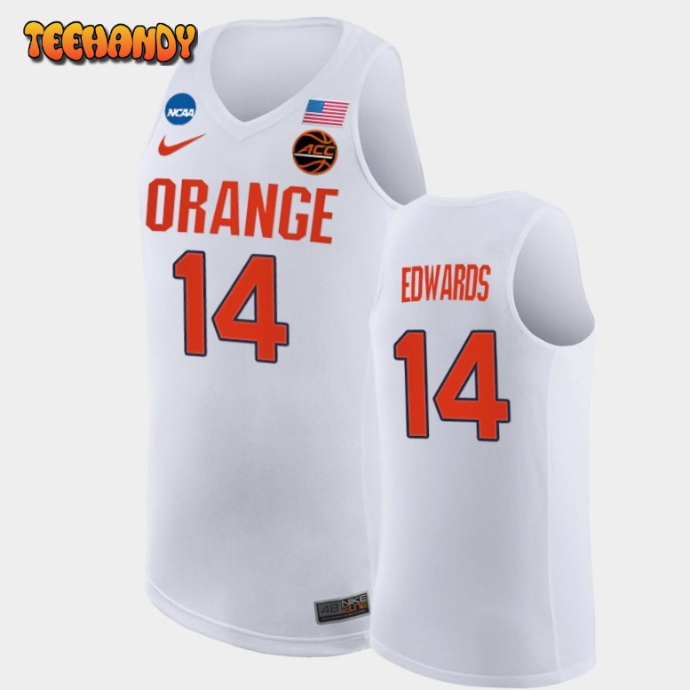 Men’s Syracuse Orange Jesse Edwards White Replica College Basketball Jersey