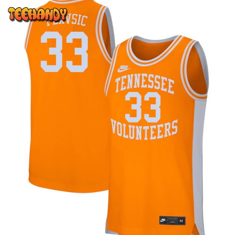 Men’s Tennessee Volunteers Uros Plavsic College Basketball Orange Jersey