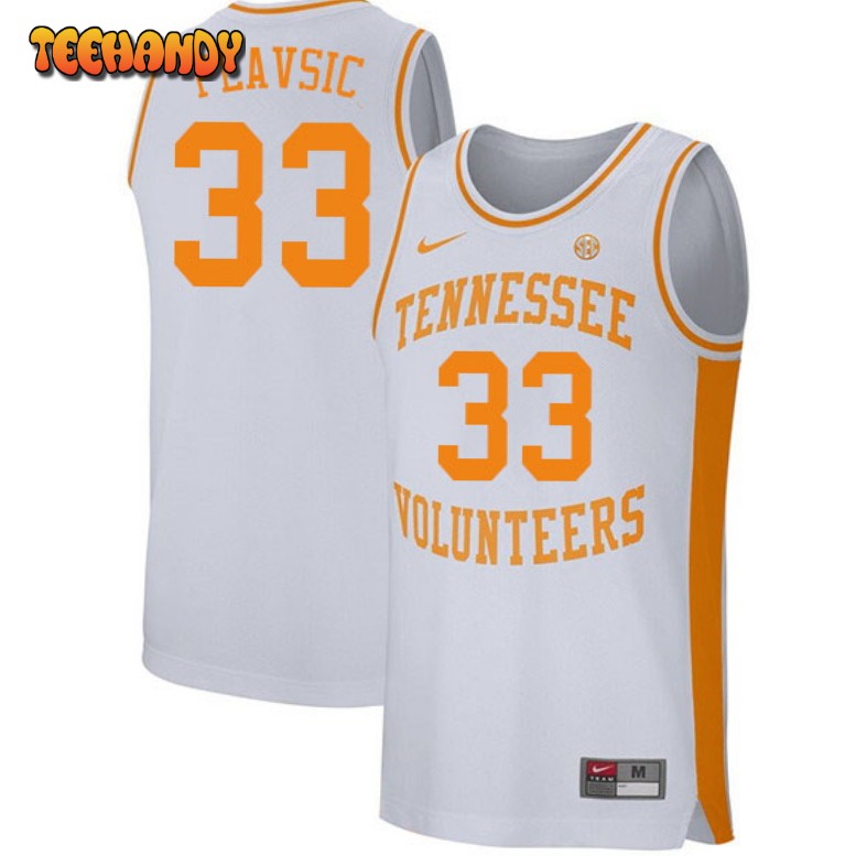 Men’s Tennessee Volunteers Uros Plavsic College Basketball White Jersey