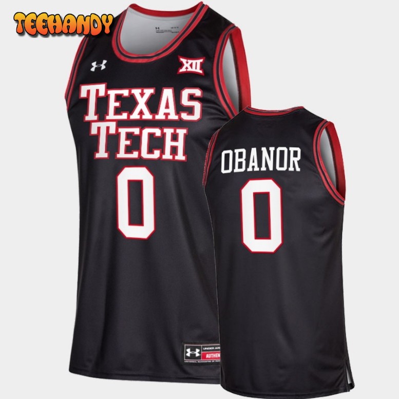 Men’s Texas Tech Red Raiders Kevin Obanor Black College Basketball Jersey