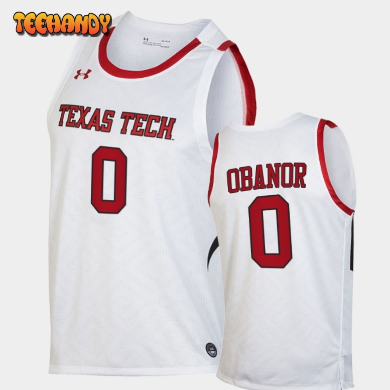 Men’s Texas Tech Red Raiders Kevin Obanor White Home 2021 Jersey