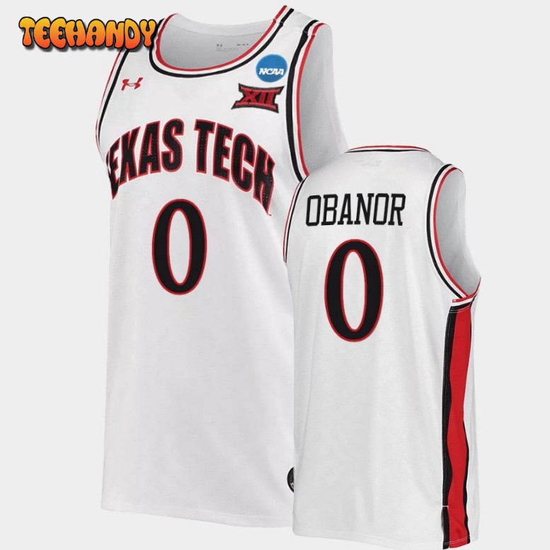 Men’s Texas Tech Red Raiders Kevin Obanor White Madness Retro Jersey