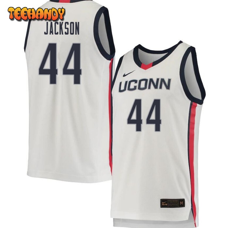 Men’s Uconn Huskies Andre Jackson College Basketball White Jersey