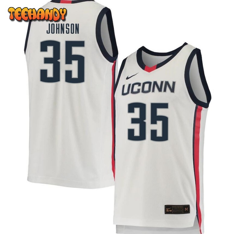 Men’s Uconn Huskies Samson Johnson College Basketball White Jersey