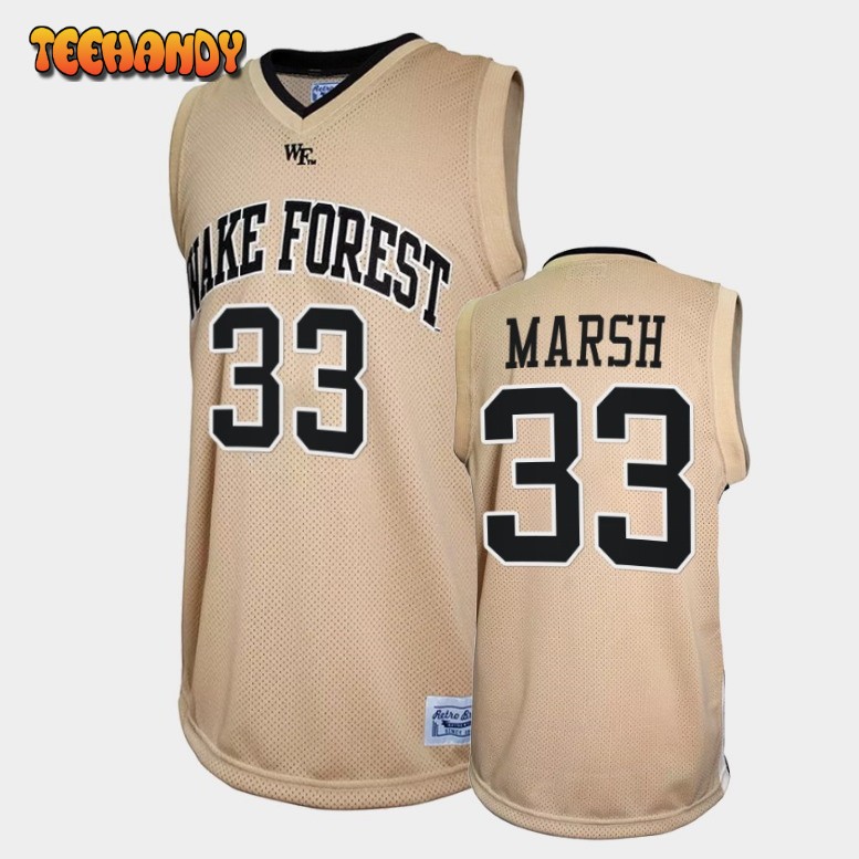 Men’s Wake Forest Demon Deacons Matthew Marsh Gold Retro Jersey