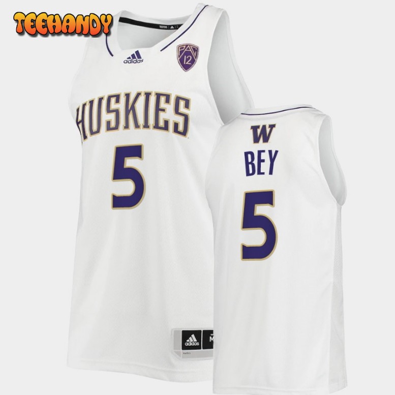 Men’s Washington Huskies Jamal Bey White College Basketball Jersey