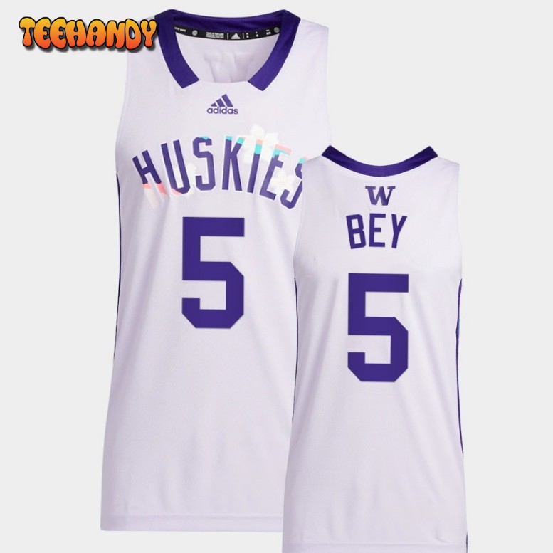 Men’s Washington Huskies Jamal Bey White Honoring Black Excellence Jersey