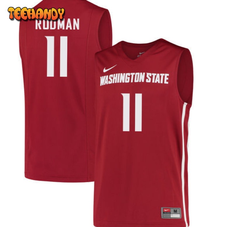 Men’s Washington State Cougars DJ Rodman College Basketball Crimson Jersey