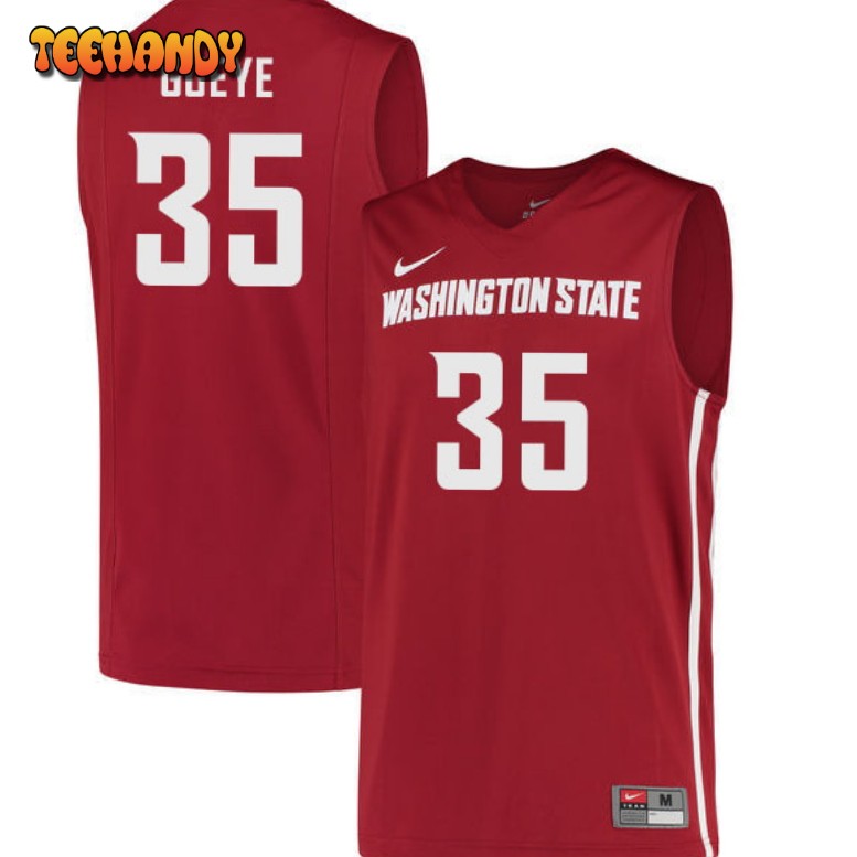 Men’s Washington State Cougars Mouhamed Gueye College Crimson Jersey