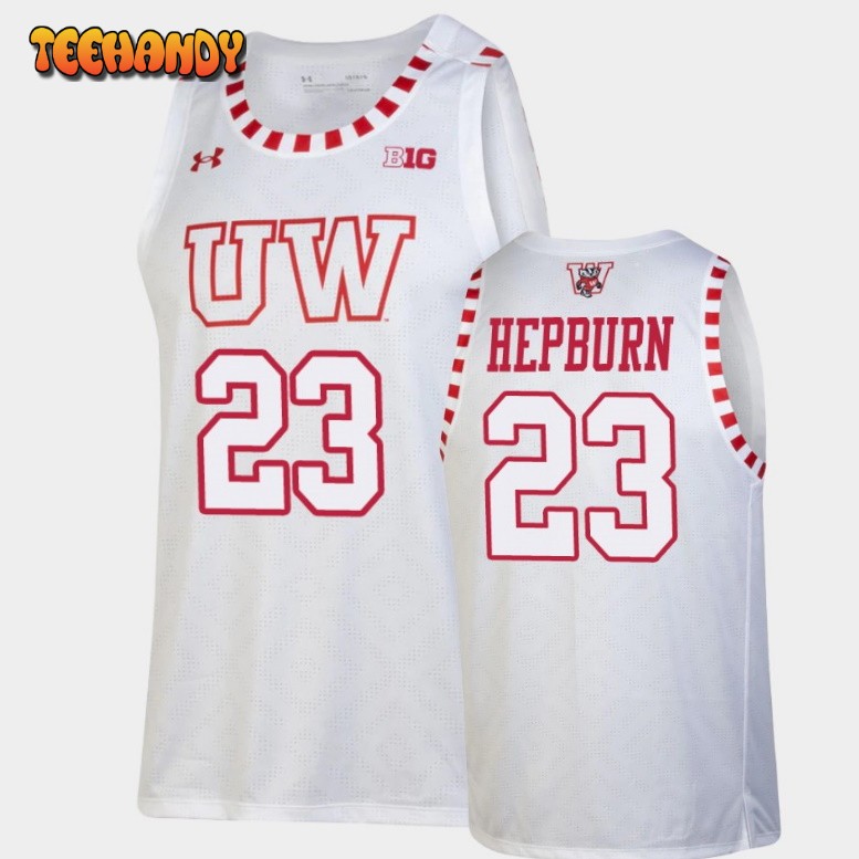 Men’s Wisconsin Badgers Chucky Hepburn White Alternate Replica Jersey