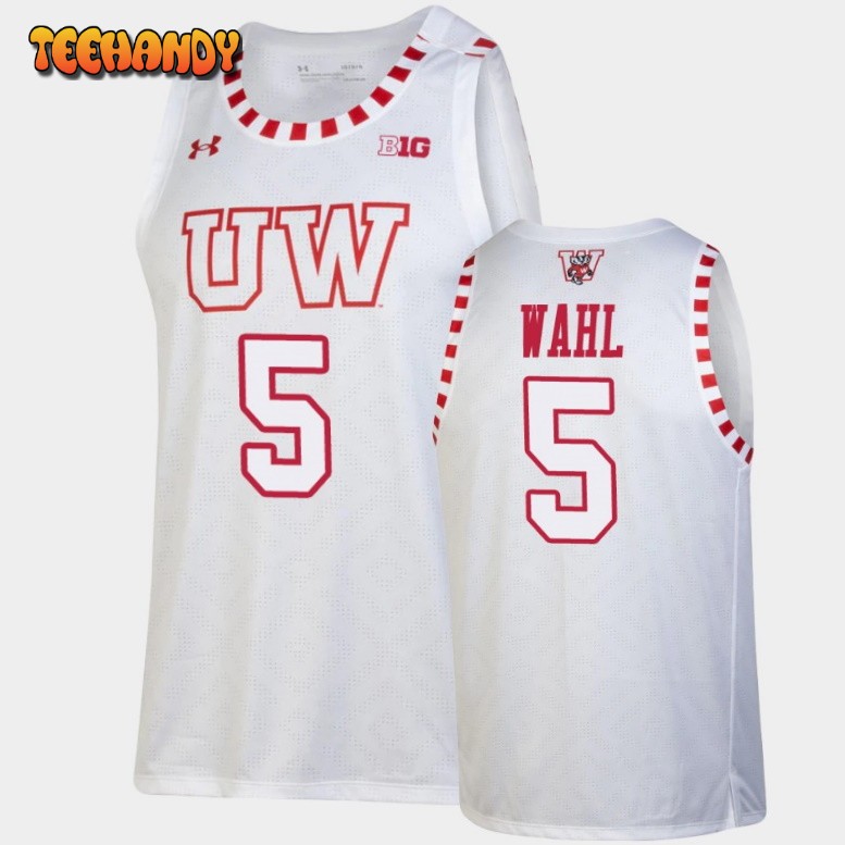 Men’s Wisconsin Badgers Tyler Wahl White Alternate Replica Basketball Jersey