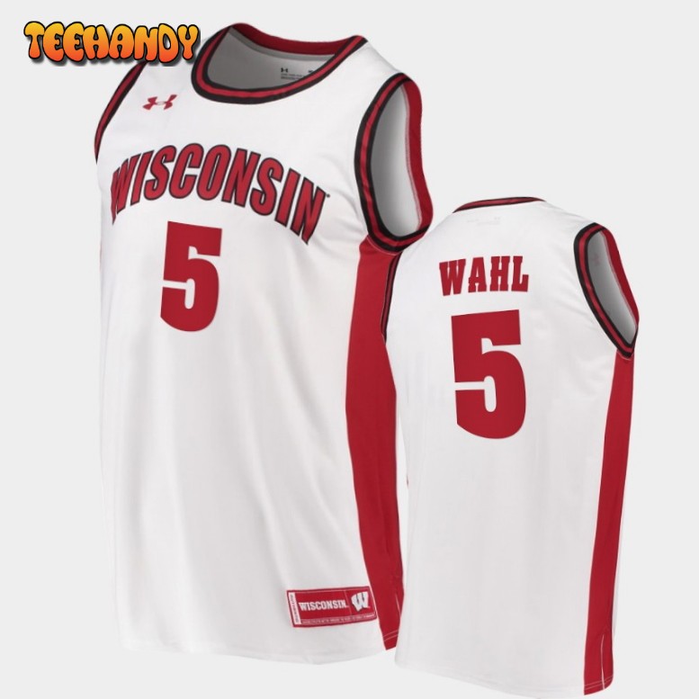 Men’s Wisconsin Badgers Tyler Wahl White Replica College Basketball Jersey