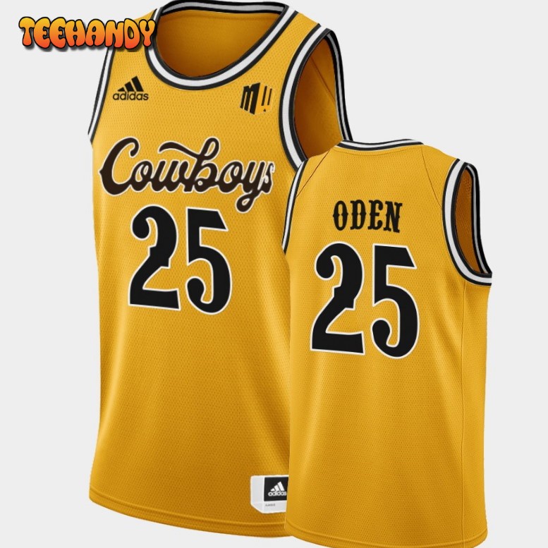 Men’s Wyoming Cowboys Jeremiah Oden Gold College Basketball Jersey