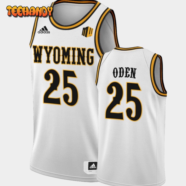 Men’s Wyoming Cowboys Jeremiah Oden White College Basketball Jersey