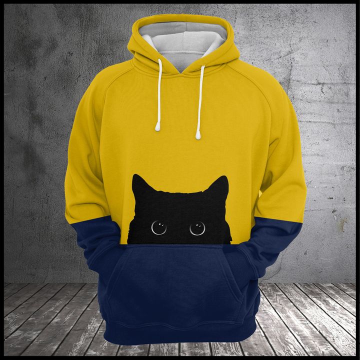 Meow Meow Black Cat 3D Printed Hoodie Zipper Hoodie