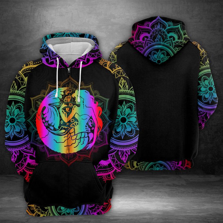 Mermaid 3D Printed Hoodie Zipper Hoodie