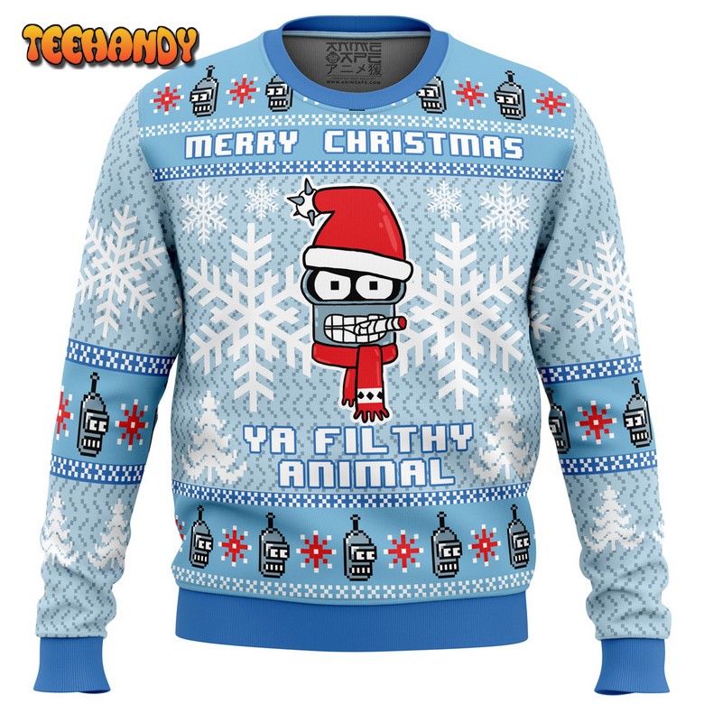 Merry Christmas Ya Filthy Animal Futurama Ugly Christmas Sweater