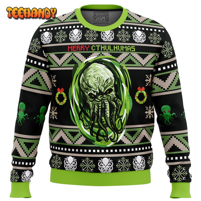 Merry Cthulhumas Cthulhu Ugly Christmas Sweater