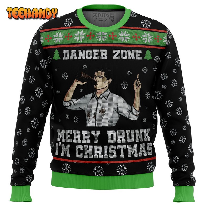 Merry Drunk I’m Christmas Sterling Archer Black Ugly Sweater