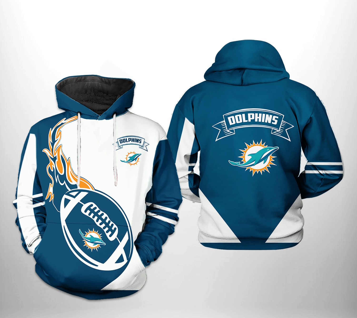 Miami Dolphins NFL Classic 3D Printed HoodieZipper Hoodie