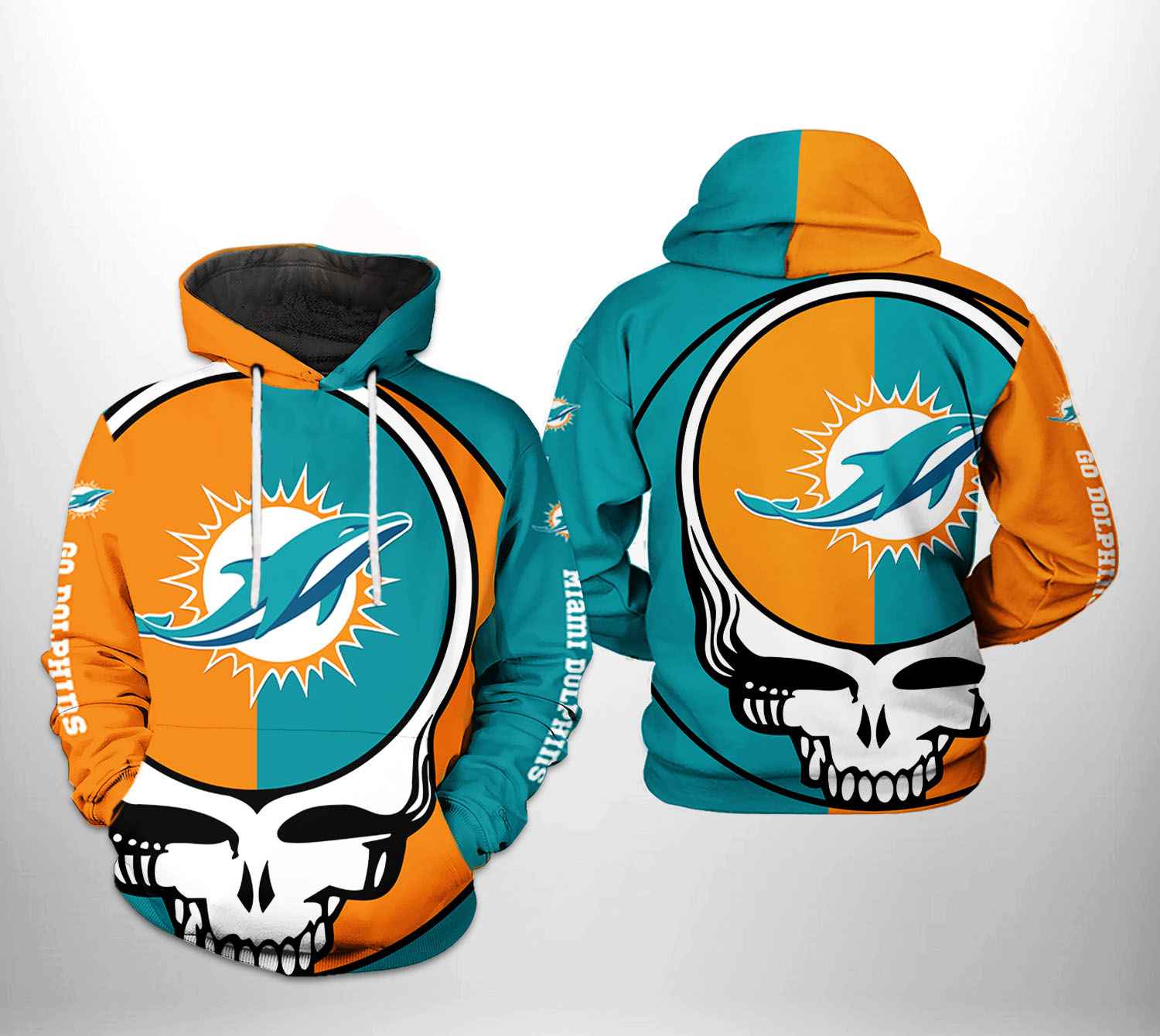 Miami Dolphins NFL Grateful Dead 3D Printed Hoodie