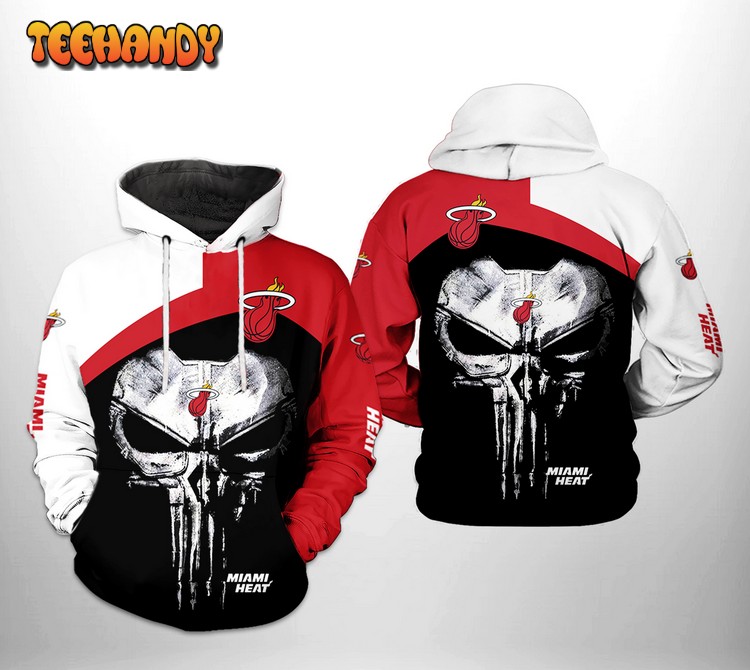 Miami Heat NBA Skull Punisher Team 3D Printed Hoodie