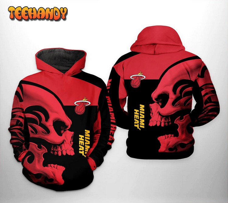 Miami Heat NBA Skull Team 3D Printed Hoodie Zipper Hoodie