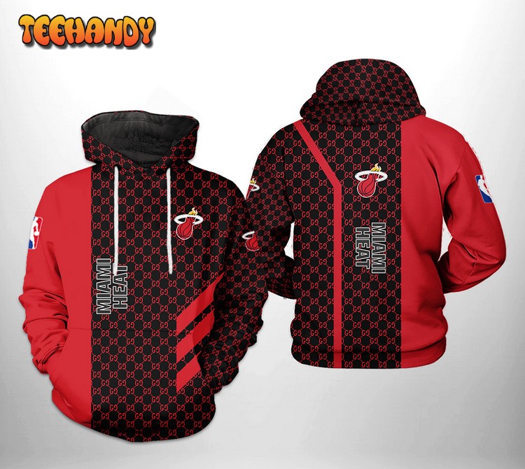 Miami Heat NBA Team Pattern Mix 3D Printed Hoodie