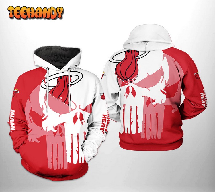 Miami Heat NBA Team Skull 3D Printed Hoodie Zipper Hoodie