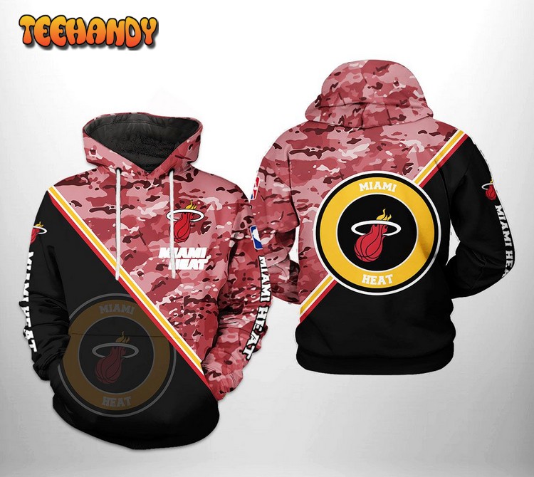 Miami Heat NBA US Camo Team 3D Printed Hoodie Zipper Hoodie