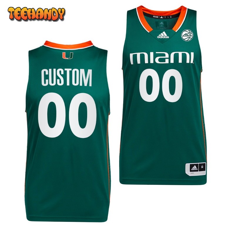 Miami Hurricanes Custom 2022 Green College Basketball Jersey