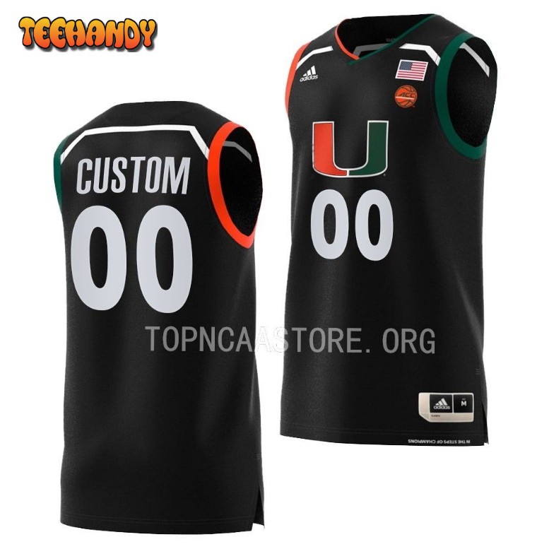 Miami Hurricanes Custom Black Replica College Basketball Jersey