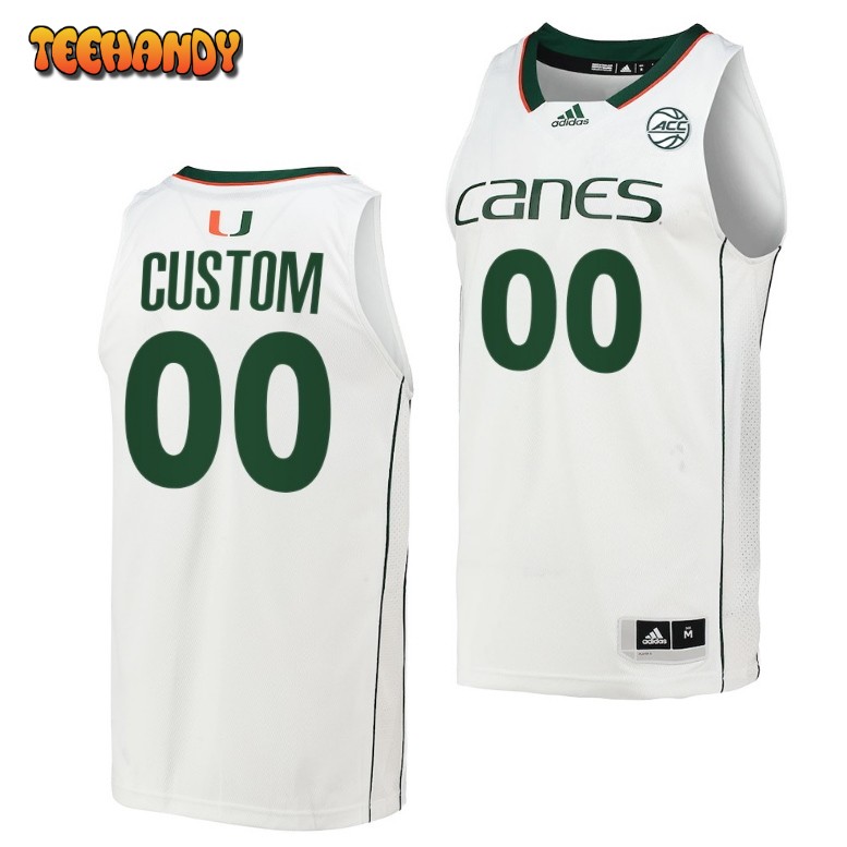 Miami Hurricanes Custom White Replica College Basketball Jersey