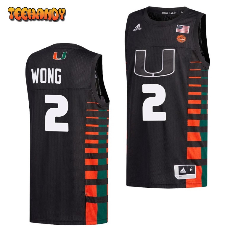 Miami Hurricanes Isaiah Wong 2022 Black College Basketball Jersey