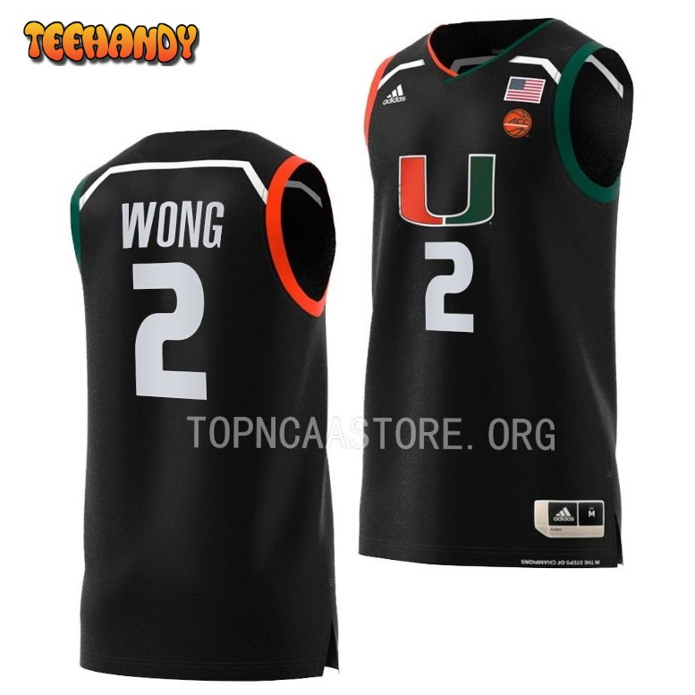 Miami Hurricanes Isaiah Wong Black Replica College Basketball Jersey