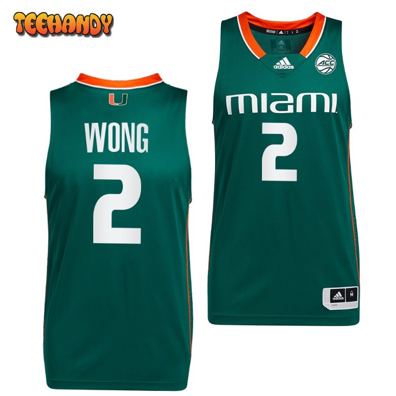 Miami Hurricanes Isaiah Wong Green Replica College Basketball Jersey