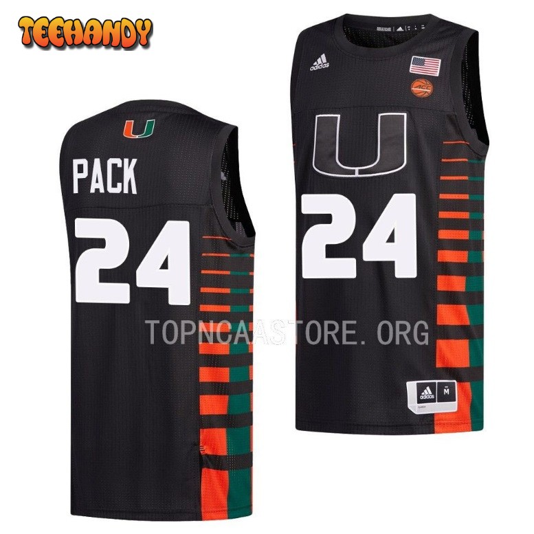 Miami Hurricanes Nijel Pack 2022 Black College Basketball Jersey