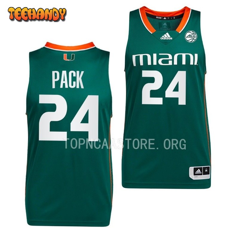 Miami Hurricanes Nijel Pack 2022 Green College Basketball Jersey