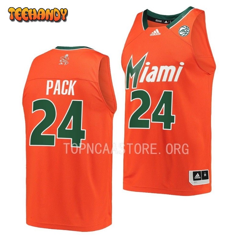 Miami Hurricanes Nijel Pack 2022 Reverse Retro Orange College Basketball Jersey