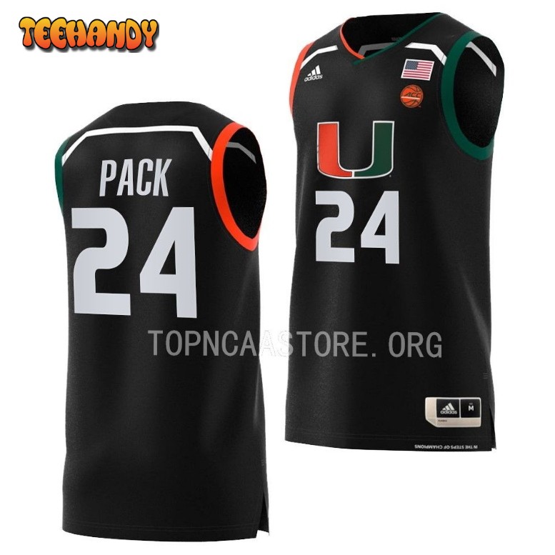 Miami Hurricanes Nijel Pack Black Replica College Basketball Jersey