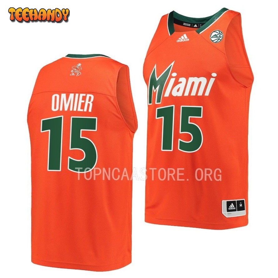 Miami Hurricanes Norchad Omier 2022 Reverse Retro Orange College Jersey