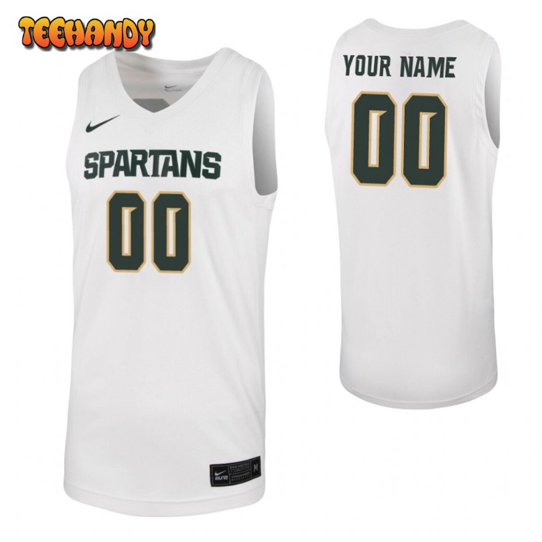 Michigan State Spartans Custom White Replica College Basketball Jersey