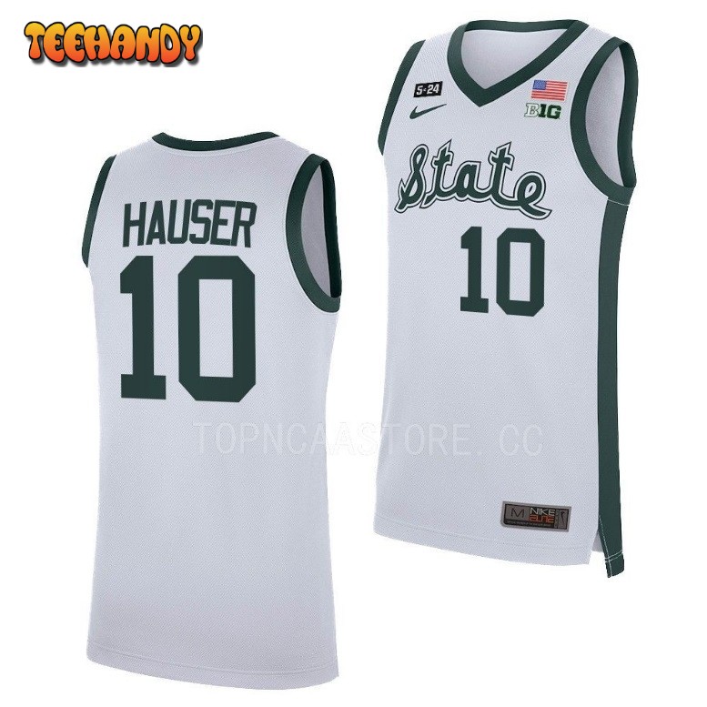 Michigan State Spartans Joey Hauser White Retro College Basketball Jersey