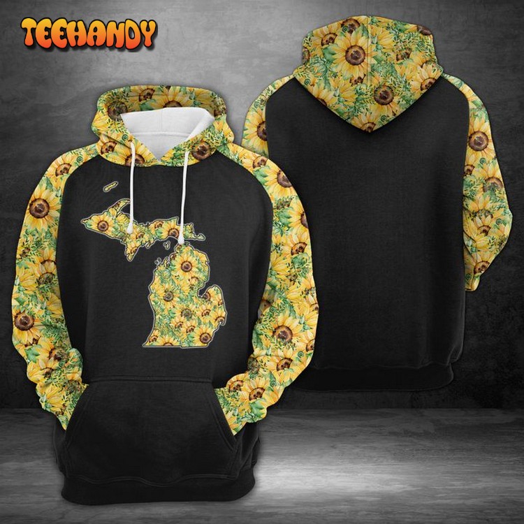 Michigan Sunflower 3D Printed Hoodie Zipper Hoodie