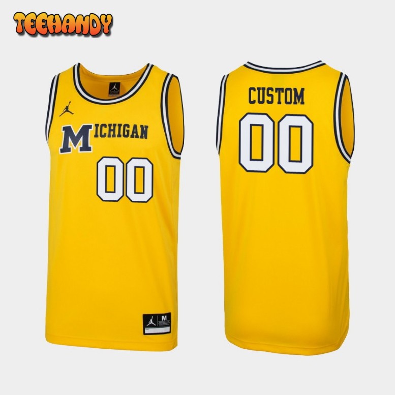 Michigan Wolverines Custom Gold Throwback College Basketball Jersey