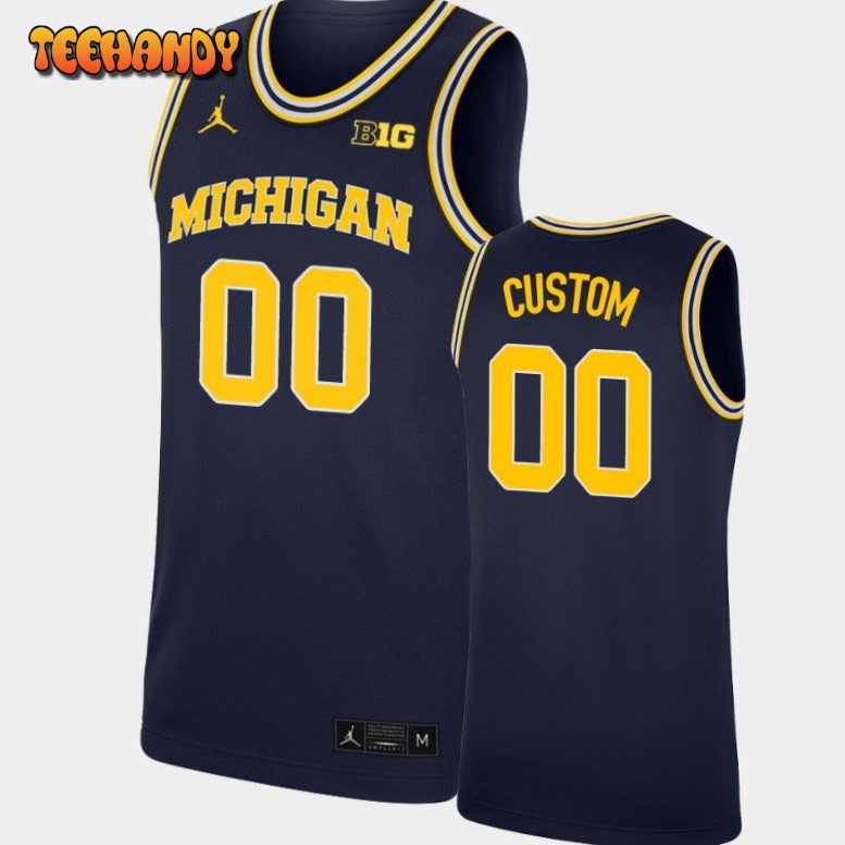 Michigan Wolverines Custom Navy College Basketball Jersey